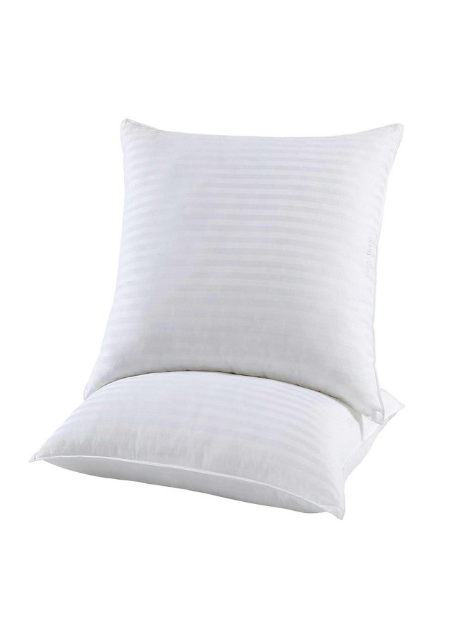 Vera Wang - Standard Down Alternative Pillow, Smooth & Breathable Cotton Bed Pillows, 400 Thread Count, Medium Weight Bedding for Year Round, 20" x 26" (White, 2 Piece) - Image 1