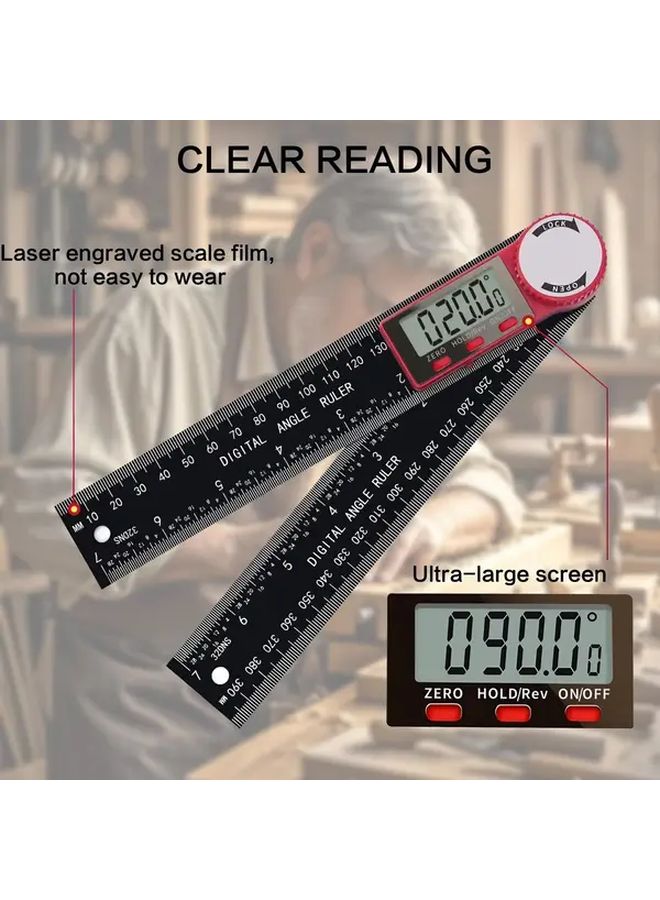 Black Digital Angle Gauge 0 200mm Inclinometer Angle Finder Measuring Tool - Image 4