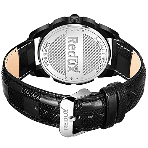REDUX Leather Analogue Black Dial Men's & Boy's Watch - Image 3