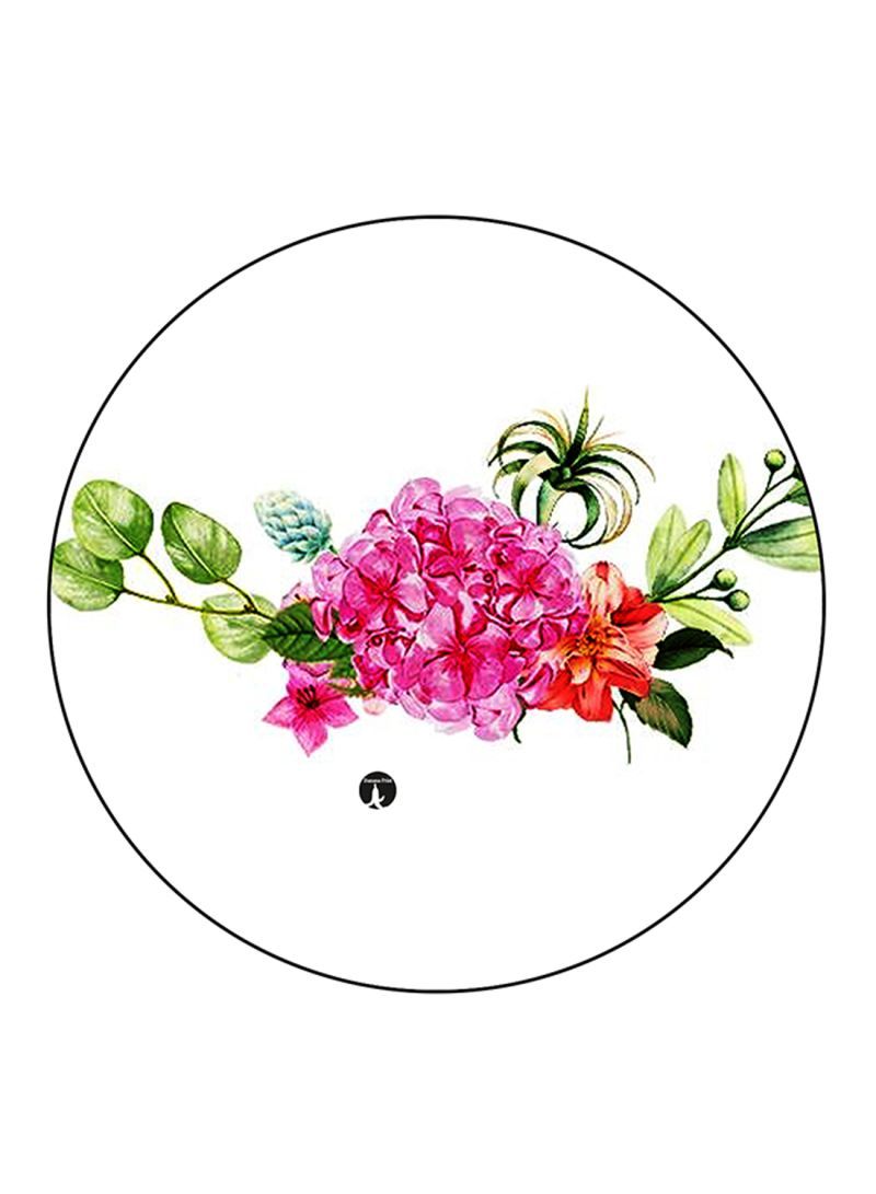 Flowers Printed Mouse Pad Round  Multicolour