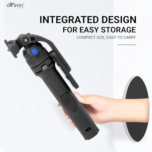 HIFFIN HTR-34 Selfie Stick Tripod, 29” Professional Tripod with Wireless Remote, Portable Travel Tripod Stand Compatible with Smartphones & Cameras for Vlogging/Video Recording/Live Streaming - Image 4