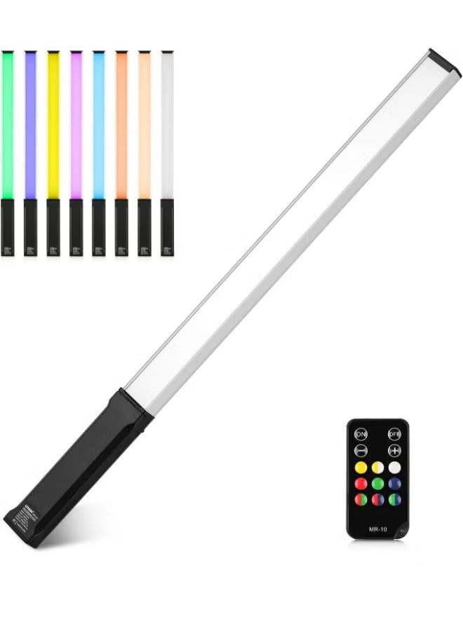 SHOPI Photography Lamp Portable RGB Handheld LED Video Light Wand 10W 9 Colors 7 Light Effects Universal with Remote Control 