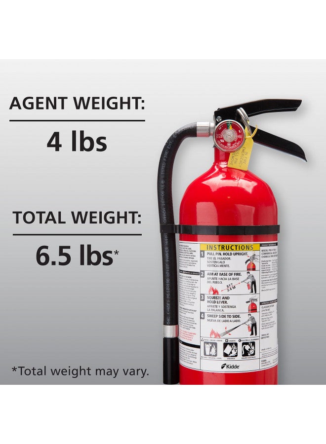 Kidde Pro 210 2A:10-B:C Fire Extinguisher, Rechargeable, Multi-Purpose for Home & Office, 4 lbs., Mounting Bracket Included , Red, 2 Pack - Image 2