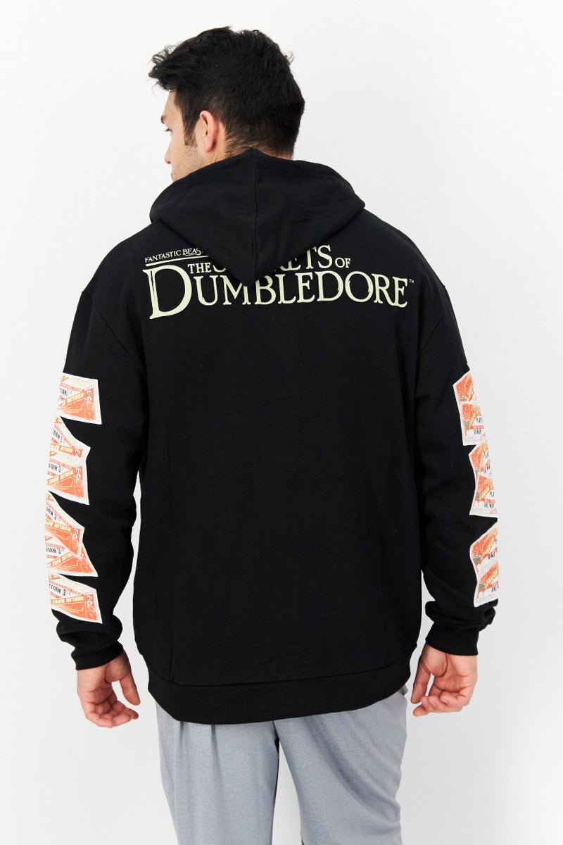 DIFUZED The Secrets Of Dumbledore x Difuzed Men Graphic Print Long Sleeves Hoodie, Black - Image 3