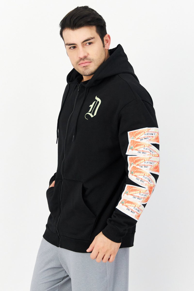 DIFUZED The Secrets Of Dumbledore x Difuzed Men Graphic Print Long Sleeves Hoodie, Black - Image 2