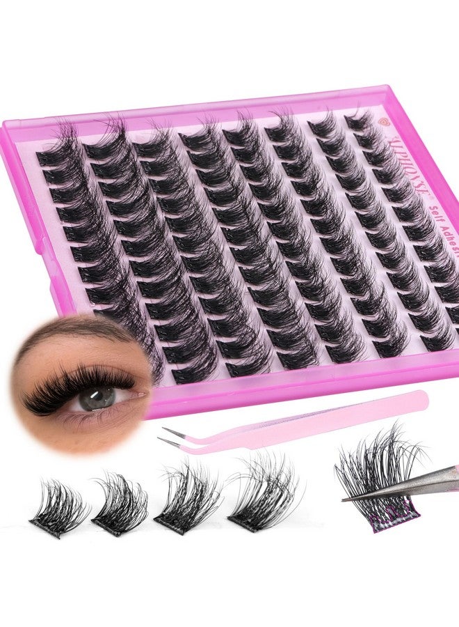 ALPHONSE Self Adhesive Lash Clusters Reusable Self Adhesive Eyelashes Fluffy Press on Lashes Extension No Glue Needed 10-16mm Glueless Lashes Clusters with Tweezers - Image 1