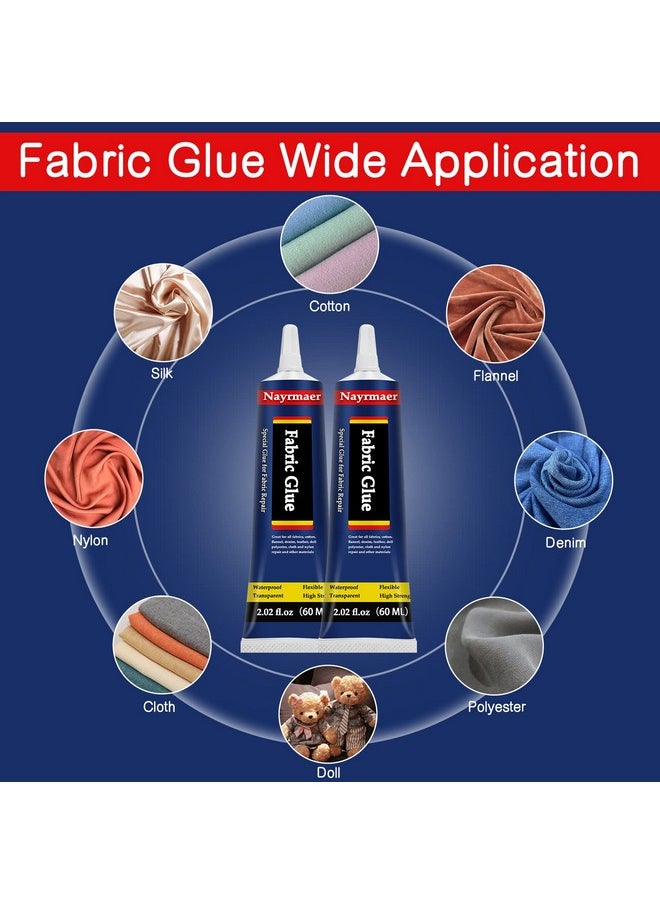 Nayrmaer - Fabric Glue, Permanent Clear Washable Clothing Glue For All Fabrics, Cotton, Flannel, Denim, Leather, Polyester, Doll Repair, 24 Hours Dry And Waterproof (Fg60G) - Image 1