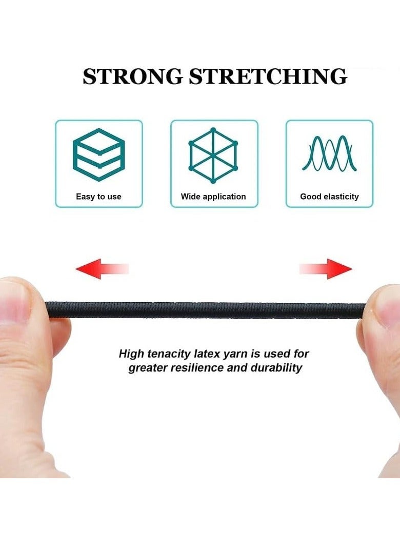SOLDOUT 10 Metres Strong Elastic Bungee Shock Cord Stretch String Replacement for Tent Pole Hoops DIY Jewelry Making Outdoor Project Camping Tent Repair Kayak Boat Bag Luggage (2mm Diameter, Black) - Image 5