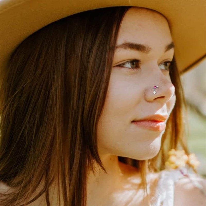 Luckam Stainless Steel Nose Studs, 1.5mm 2mm 2.5mm L Shaped Nose Rings Studs Nose Rings for Women Men Nostrial Piercing Pin Body Jewelry, Hypoallergenic - Image 3