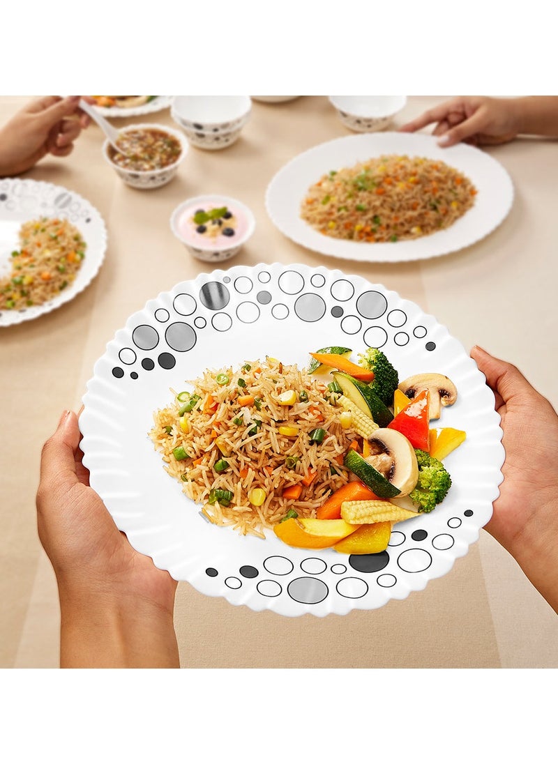 British Chef 10 Piece Opalware Luna Dinner Set | 4 Piece Dinner Plates, 2 Pcs Side Plates, 2 Pcs Soup Bowls, 2 Pcs Spoons | Microwave & Dishwasher Safe | Chip & Scratch Resistant, White  - Image 3