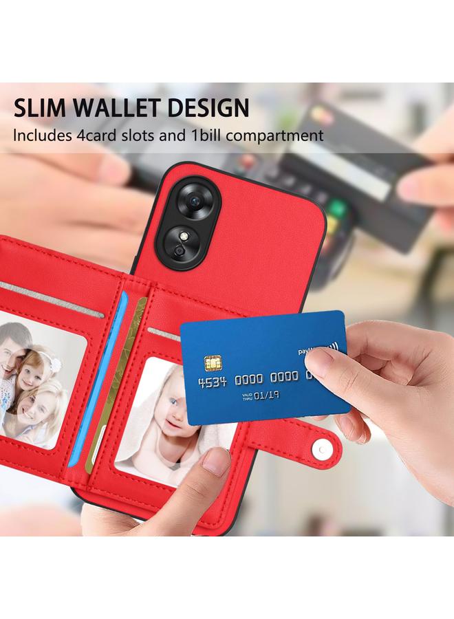 اس-توب جراب لهاتف OPPO A17 مزود بحقيبة بطاقات RFID ومضاد للسرقة - Image 5