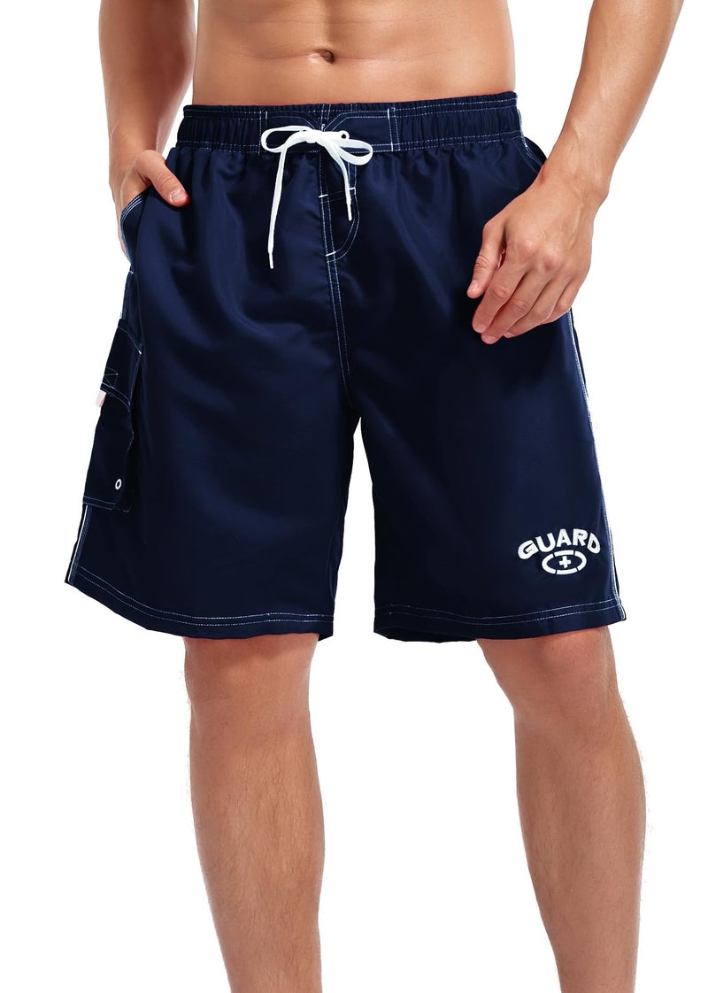 Adoretex Men's Guard Board Shorts Swim Trunks with Mesh Liner, Designed for Guard Uniform Swimwear (MG001) - Navy - XX-Large