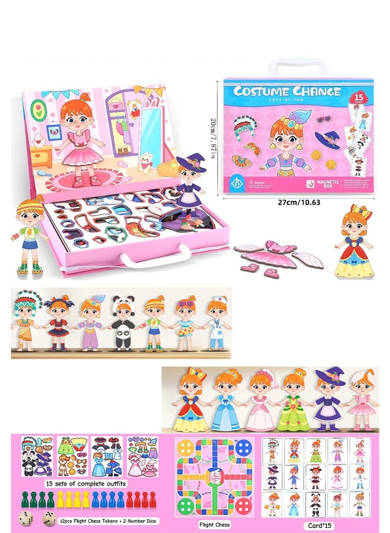 Magnetic Dress Up Puzzle Toy for Girls, Little Girl Outfit Change Game, Magnetic Pretend Play Puzzle, Educational Preschool Learning Toy, Travel Toy & Gift for Children Ages 3 Years and Above - Image 1