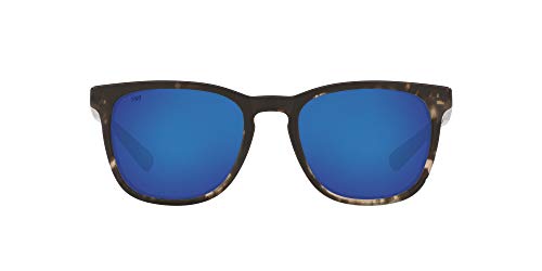 Costa Del Mar Mens Sullivan Square Sunglasses, Shiny Black Kelp/Blue Mirrored Polarized 580G, 52 mm - Image 1