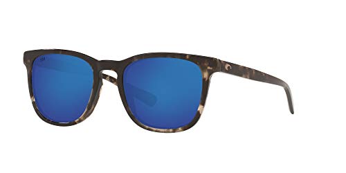 Costa Del Mar Mens Sullivan Square Sunglasses, Shiny Black Kelp/Blue Mirrored Polarized 580G, 52 mm - Image 2