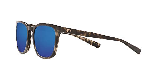 Costa Del Mar Mens Sullivan Square Sunglasses, Shiny Black Kelp/Blue Mirrored Polarized 580G, 52 mm - Image 3