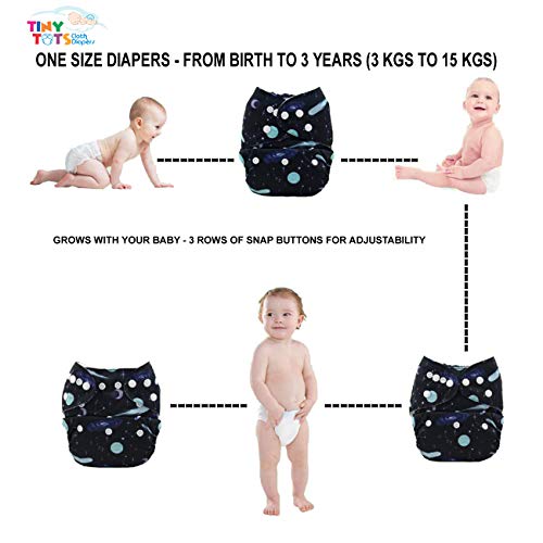 Salma's Tinytots Tinytots Baby Suede Pocket Diapers with Microfiber Insert - Animals2, White, Pack of 1 - Image 4