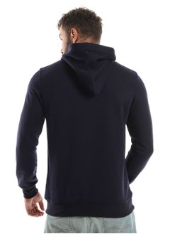 Caesar Mens Plain Hoodie With Leather Acssesory  - Image 4