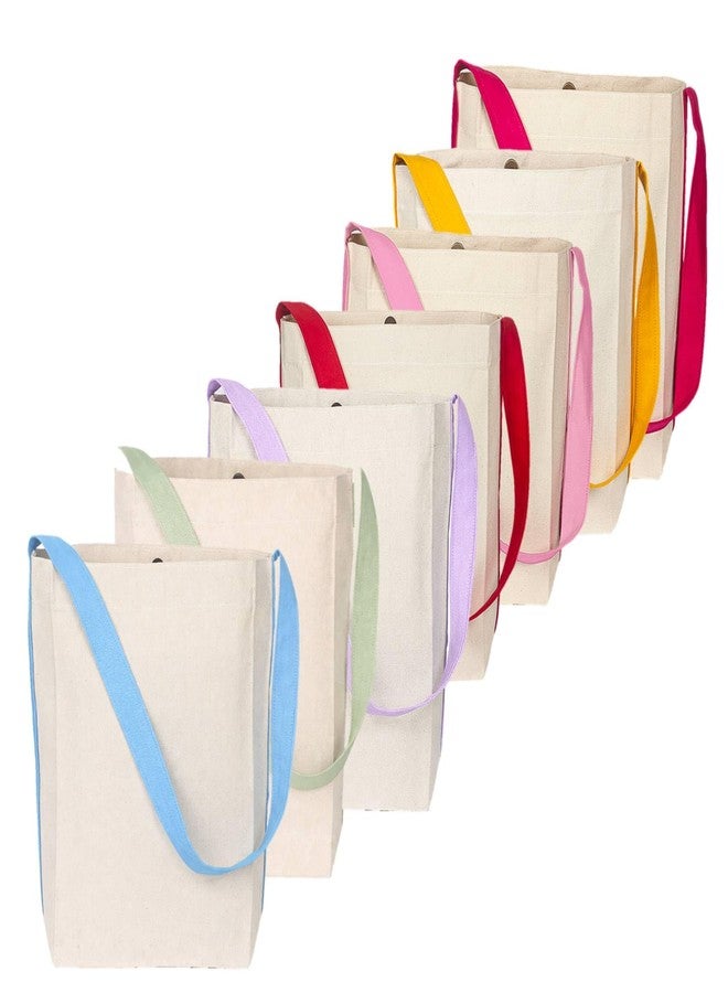 Lify Womens Bi- Colour Canvas Tote Bag,Shoulder Bag,Top Magnetic Button Closure,Daily Essentials- Pack Of 7 (Mixed Colors) (Multicolor- Combo 2) - Image 1
