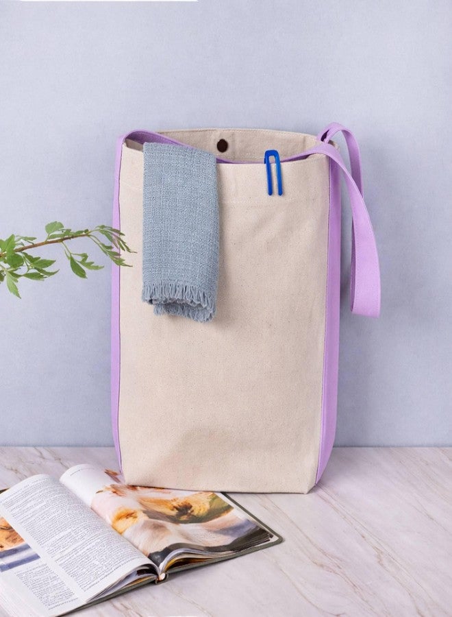 Lify Womens Bi- Colour Canvas Tote Bag,Shoulder Bag,Top Magnetic Button Closure,Daily Essentials- Pack Of 7 (Mixed Colors) (Multicolor- Combo 2) - Image 4