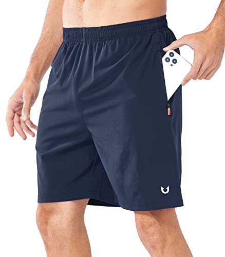 NORTHYARD Men's Athletic Running Shorts Quick Dry Workout Shorts Lightweight Sports Gym Basketball Shorts Hiking Exercise Navy-7 inches 3XL - Image 3