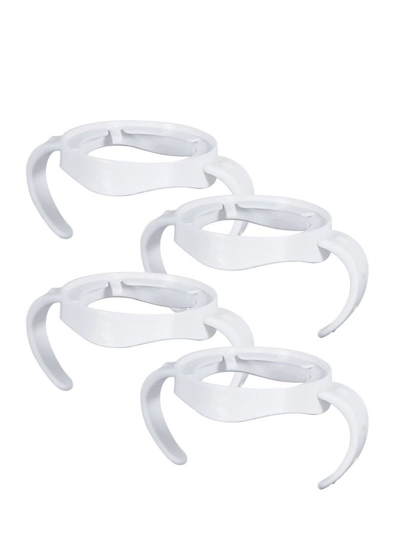 كابتن تيك 4 Pack Compatible with Baby Bottle Handles for Philips Avent Natural Baby Bottles,Baby Bottle Holder, Baby Feeding Bottles Handles - White - Image 1