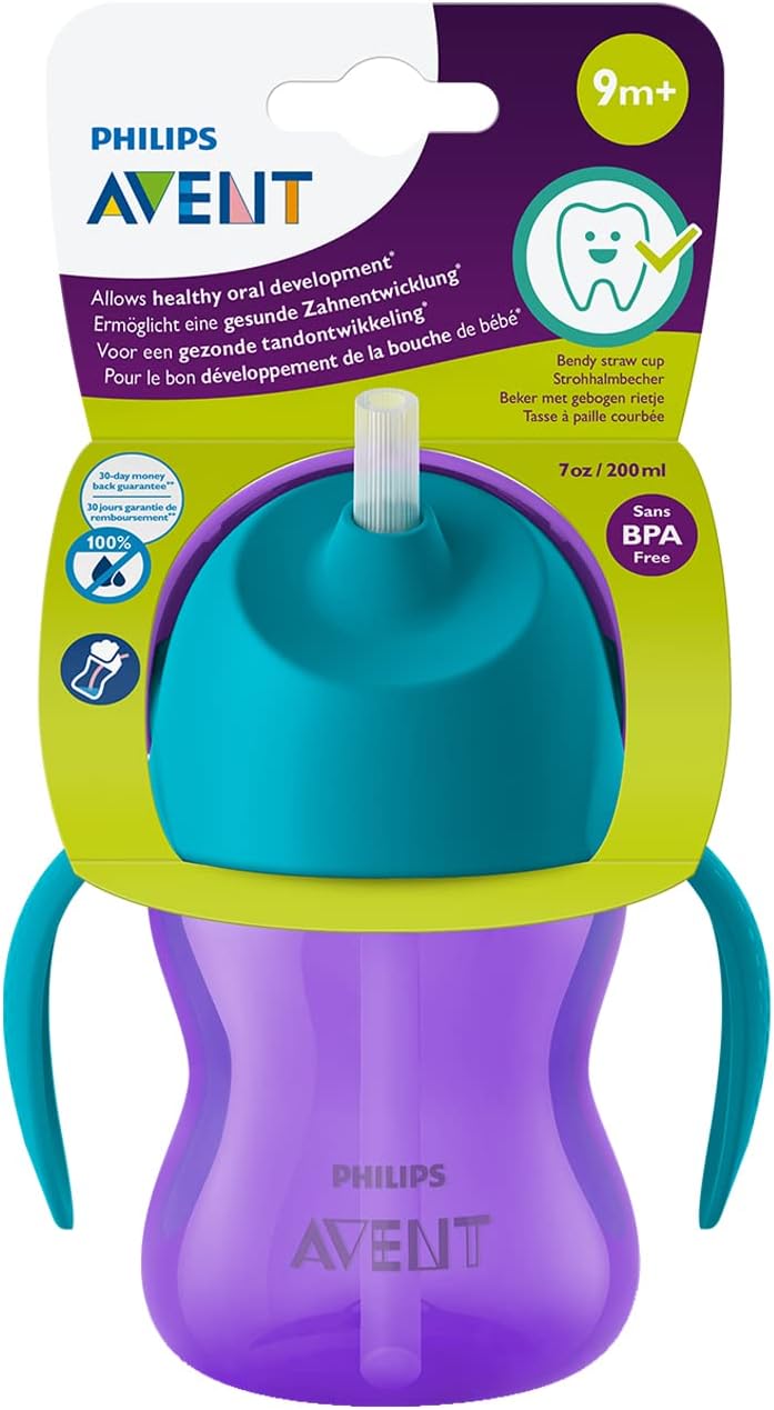 PHILIPS Avent Sippy Cup for Toddlers & Babies, BPA Free, Purple & Blue (Model SCF796/02) - Image 1