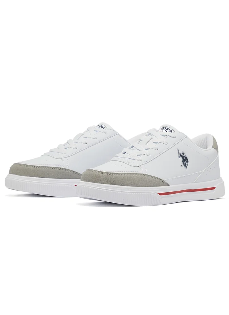 U.S. Polo Assn. Men's White Low-Top Sneakers - Lightweight Lace-Up Design, Comfortable for Everyday Outfits