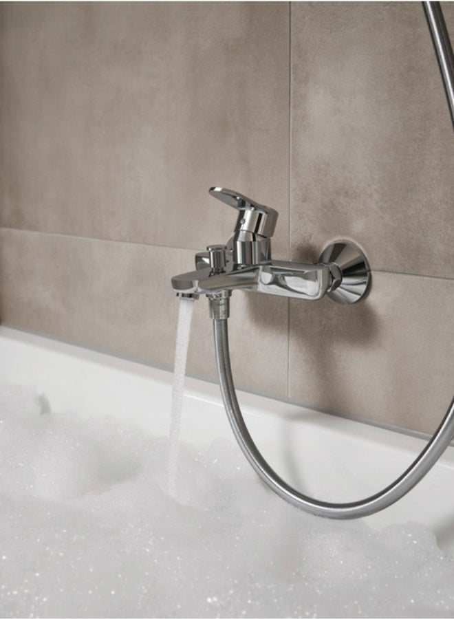 سمر خلاط حمام ودش مثبت على الحائط FC-15 مع مجموعة دش يدوي - لمسة نهائية من الكروم، موفر للمياه صديق للبيئة، هيكل نحاسي متين - Image 2