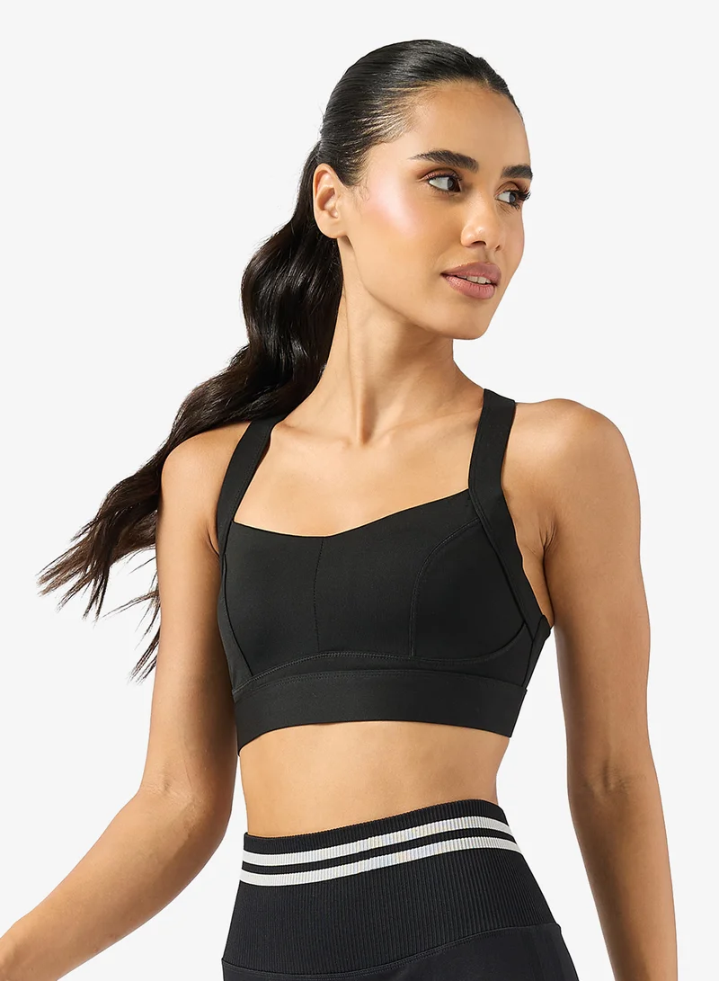 Strappy Sports Bra with Back Clasp