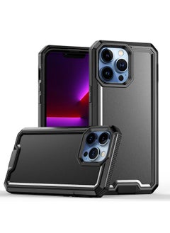 Generic Case Cover For iPhone 13 Pro Max Armour Two-color TPU + PC Phone Case Black 