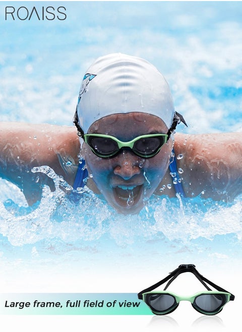 Swim Goggles for Adult with Soft Silicone Gasket Anti-fog No Leaking Clear Vision Pool Goggles Swimming Glasses for Men Women Black and Green