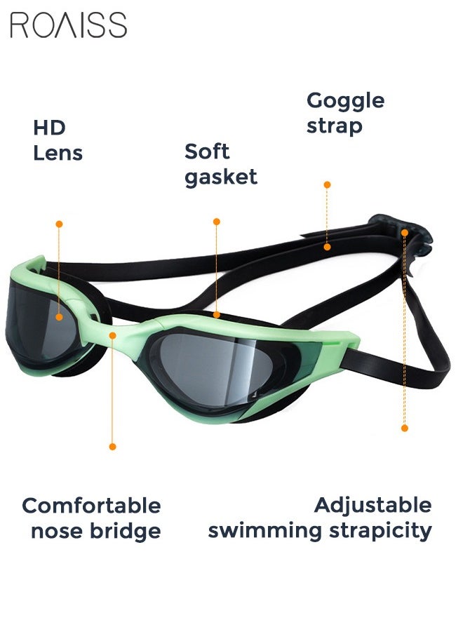 Swim Goggles for Adult with Soft Silicone Gasket Anti-fog No Leaking Clear Vision Pool Goggles Swimming Glasses for Men Women Black and Green