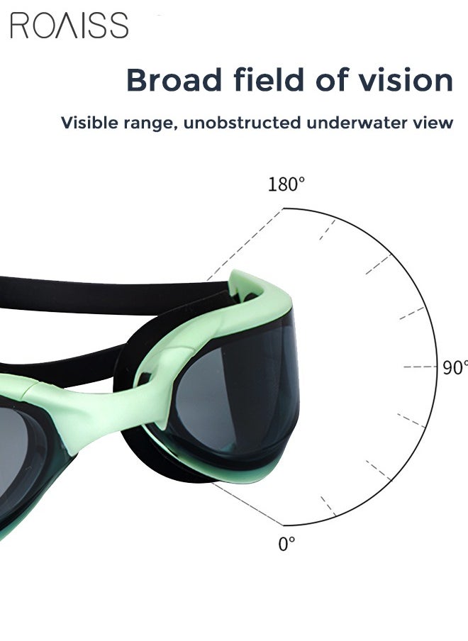 Swim Goggles for Adult with Soft Silicone Gasket Anti-fog No Leaking Clear Vision Pool Goggles Swimming Glasses for Men Women Black and Green
