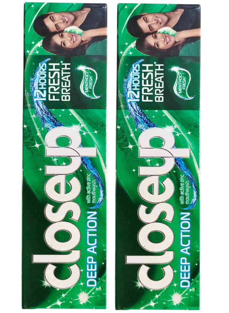 Close Up 2 pices of Deep Action Toothpaste  with active zinc Mouthwash 2X120ml - Image 1