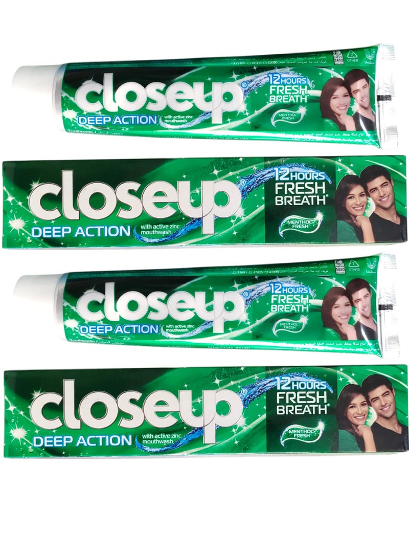 Close Up 2 pices of Deep Action Toothpaste  with active zinc Mouthwash 2X120ml - Image 2