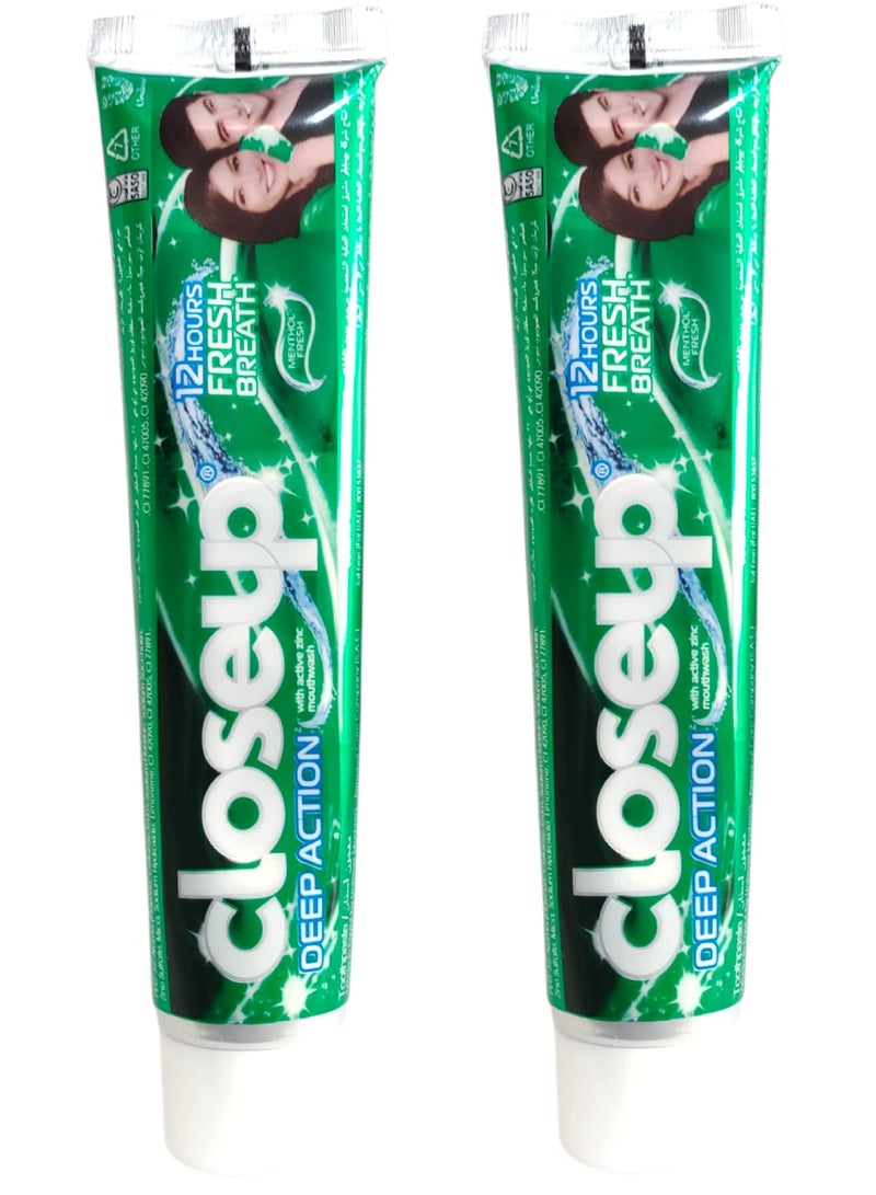 Close Up 2 pices of Deep Action Toothpaste  with active zinc Mouthwash 2X120ml - Image 3