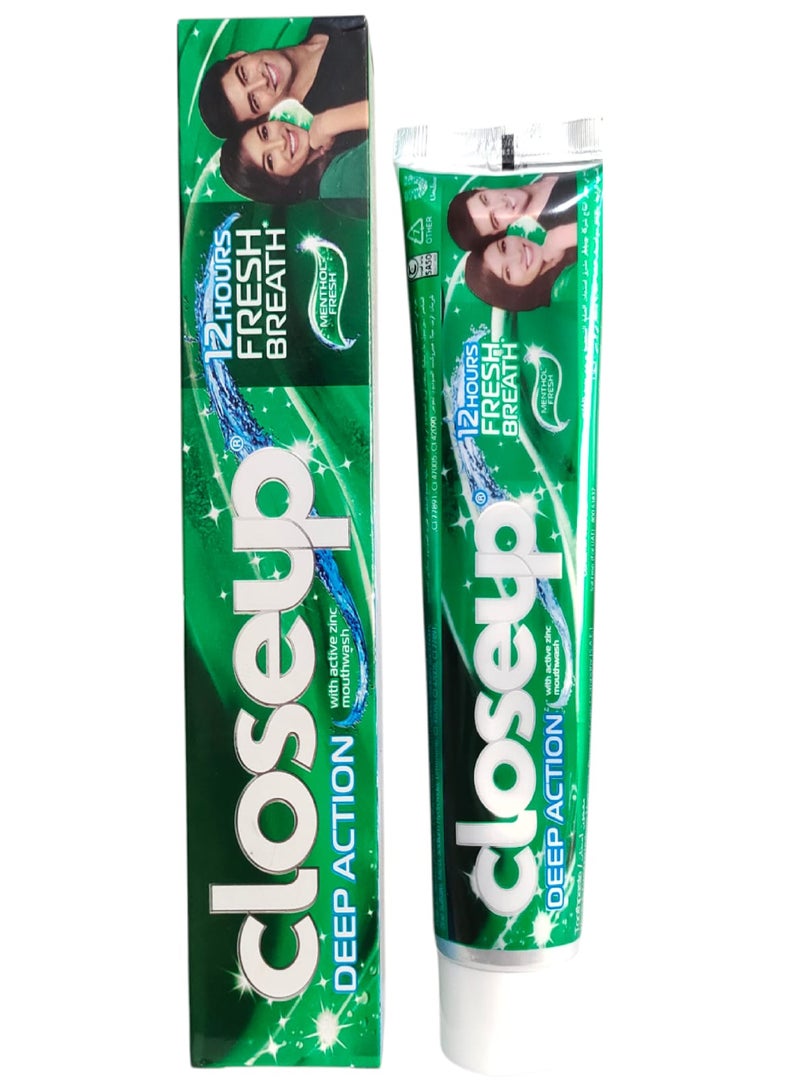 Close Up 2 pices of Deep Action Toothpaste  with active zinc Mouthwash 2X120ml - Image 4
