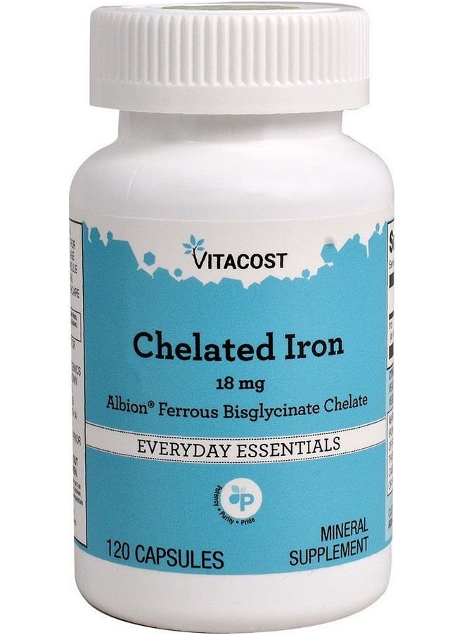 Vitacost Brand - Vitacost Ferrochel Iron 18 Mg 120 Capsules - Image 1