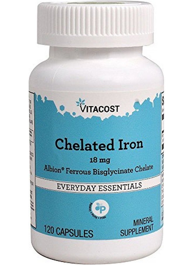 Vitacost Brand - Vitacost Ferrochel Iron 18 Mg 120 Capsules - Image 1