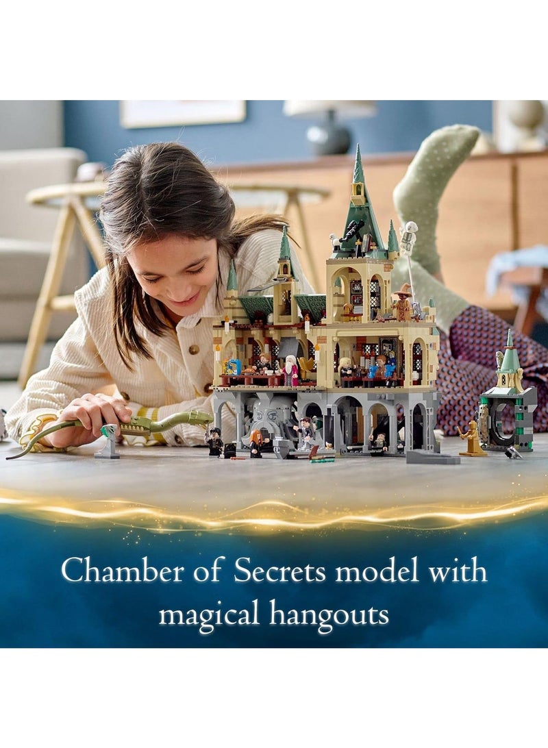 Harry Potter Hogwarts Chamber of Secrets, 20th Anniversary Castle Model with Collectible Golden Voldemort Minifigure and Glow-in-The-Dark Nearly Headless Nick Harry Potter Birthday Gift  - Image 2