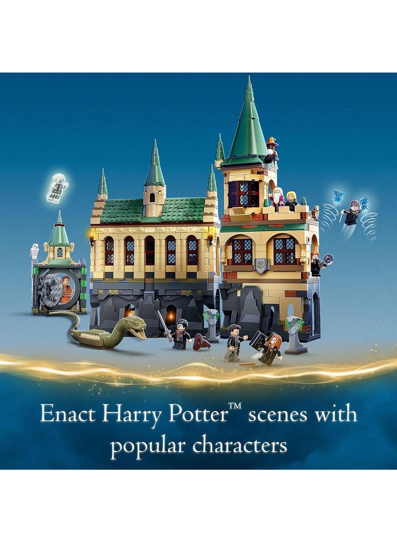 Harry Potter Hogwarts Chamber of Secrets, 20th Anniversary Castle Model with Collectible Golden Voldemort Minifigure and Glow-in-The-Dark Nearly Headless Nick Harry Potter Birthday Gift  - Image 3