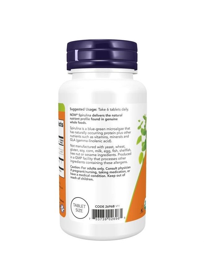 now - Now Foods Organic Spirulina Tablets, 100 - Image 1