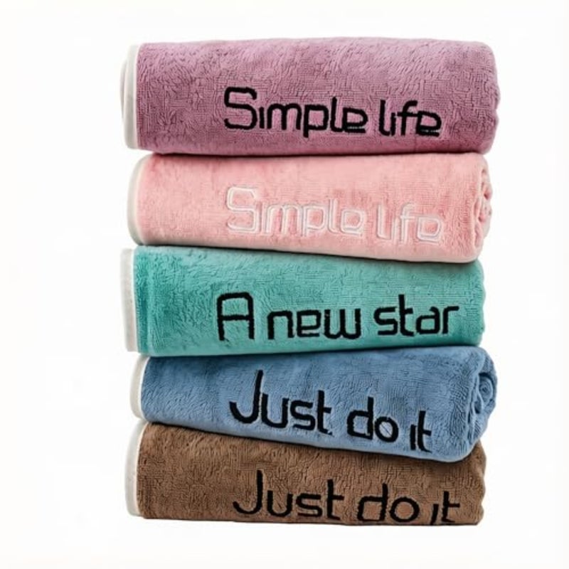 Microfibre Travel Towel, 5 Pack, Ultra Absorbent Quick Dry, Multicolour, 40 x 80 cm, for Gym, Sports, Yoga, Beach, Camping - Image 1