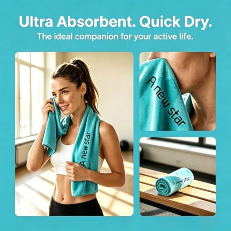 Microfibre Travel Towel, 5 Pack, Ultra Absorbent Quick Dry, Multicolour, 40 x 80 cm, for Gym, Sports, Yoga, Beach, Camping - Image 4