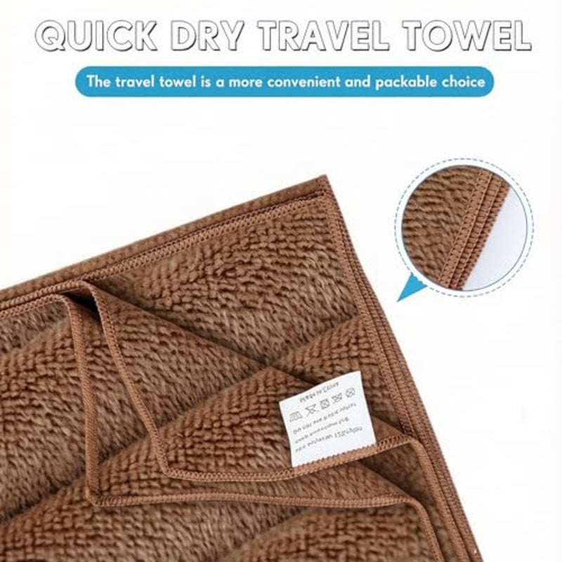 Microfibre Travel Towel, 5 Pack, Ultra Absorbent Quick Dry, Multicolour, 40 x 80 cm, for Gym, Sports, Yoga, Beach, Camping - Image 3