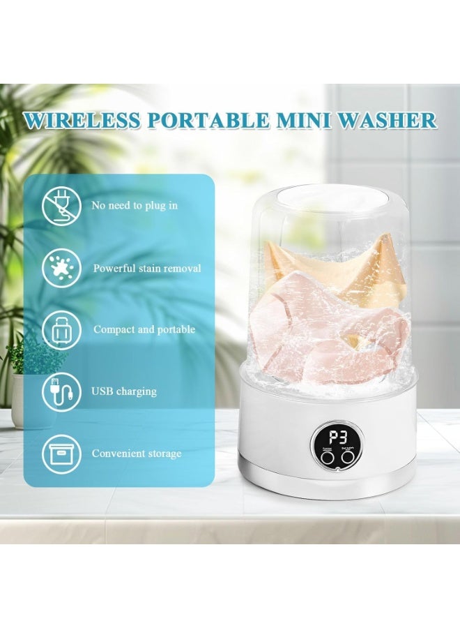 M.A&F's Portable Washing Machine, Rechargeable 1500mAh Cordless Mini Washing Machines, 1L Underwear Washing Machine, Collapsible Compact Washer for Baby Clothes/Underwear/Camping/RV Travel/Apartment - Image 2