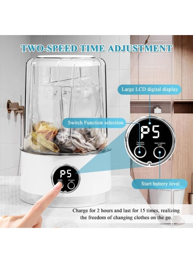 M.A&F's Portable Washing Machine, Rechargeable 1500mAh Cordless Mini Washing Machines, 1L Underwear Washing Machine, Collapsible Compact Washer for Baby Clothes/Underwear/Camping/RV Travel/Apartment - Image 3