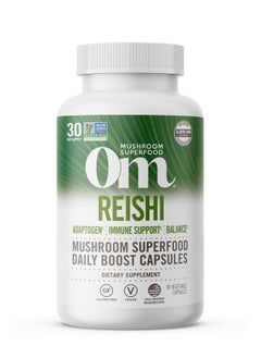 Om Mushroom Superfood Reishi Mushroom Capsules Superfood Supplement 90 Count 30 Days Adaptogen Stress & Immune Support Superfood Mushroom Supplement  - Image 1
