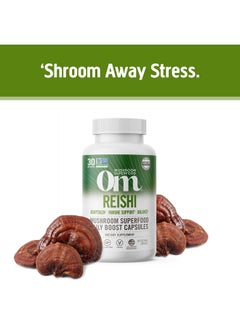 Om Mushroom Superfood Reishi Mushroom Capsules Superfood Supplement 90 Count 30 Days Adaptogen Stress & Immune Support Superfood Mushroom Supplement  - Image 2